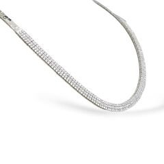 Zirkon Taşlı Şık Abiye Kadın Gümüş Kolye