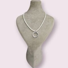 Gümüş Kolye Uçlu- İnci Kolye