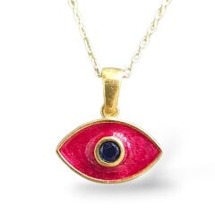 Mineli Turmalin Çift Renk Gümüş Kolye