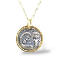 Deniz Kızı Figürlü Çift Renk Kolye