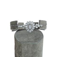 Zirkon Taşlı Şık Kadın Abiye Gümüş Set