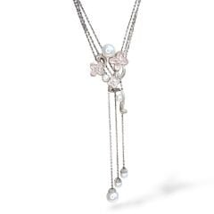 İnci Sallantılı Gümüş Kolye