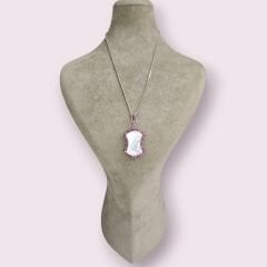 Yakut Taşlı Sedef Gümüş Kolye