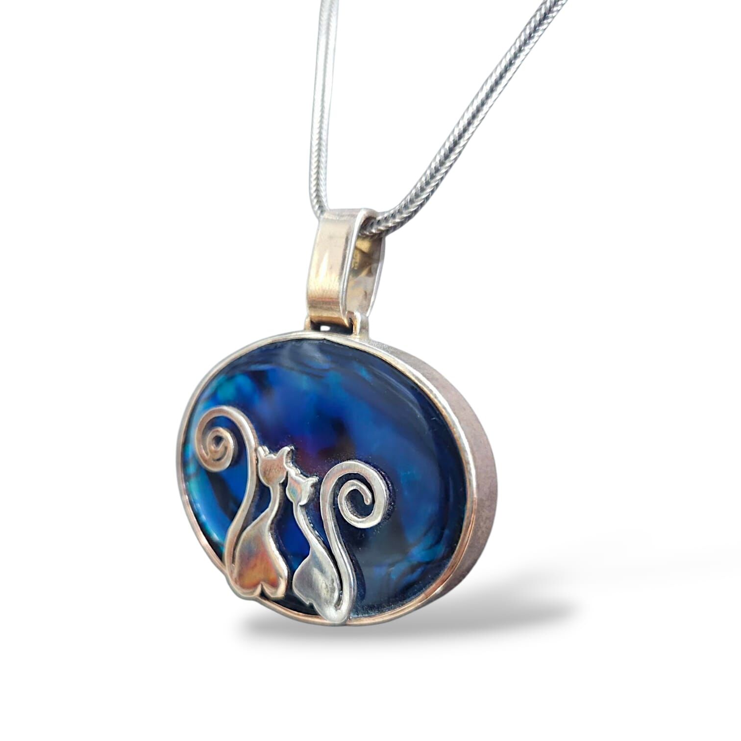 Okyanus Sedefi Doğal Taş Gümüş Kolye