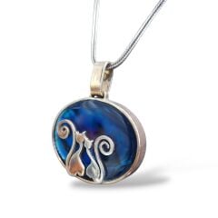 Okyanus Sedefi Doğal Taş Gümüş Kolye