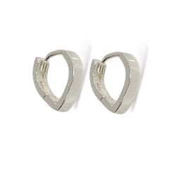 Parlak Kadın Gümüş Halka Küpe