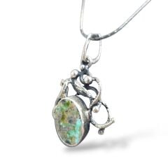 Firuze Tasarım Doğal Taş Gümüş Kolye