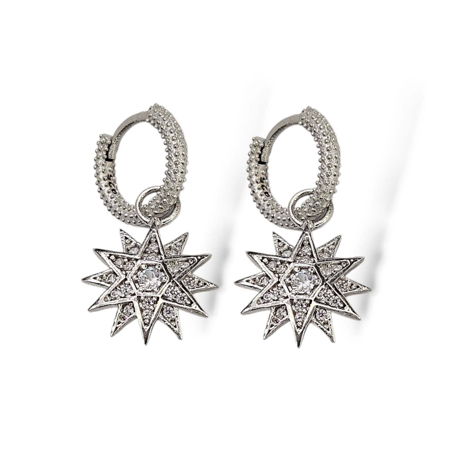 Yıldız Model Kadın Gümüş Halka - Sallantılı Küpe