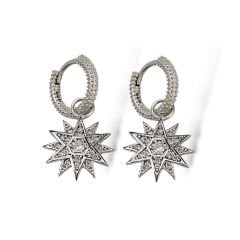 Yıldız Model Kadın Gümüş Halka - Sallantılı Küpe