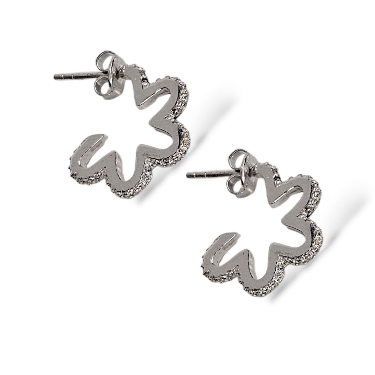 Çiçek Model Zirkon Taşlı Kadın Gümüş Küpe