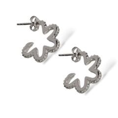 Çiçek Model Zirkon Taşlı Kadın Gümüş Küpe