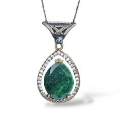 Zümrüt Taşlı Otantik Kolye