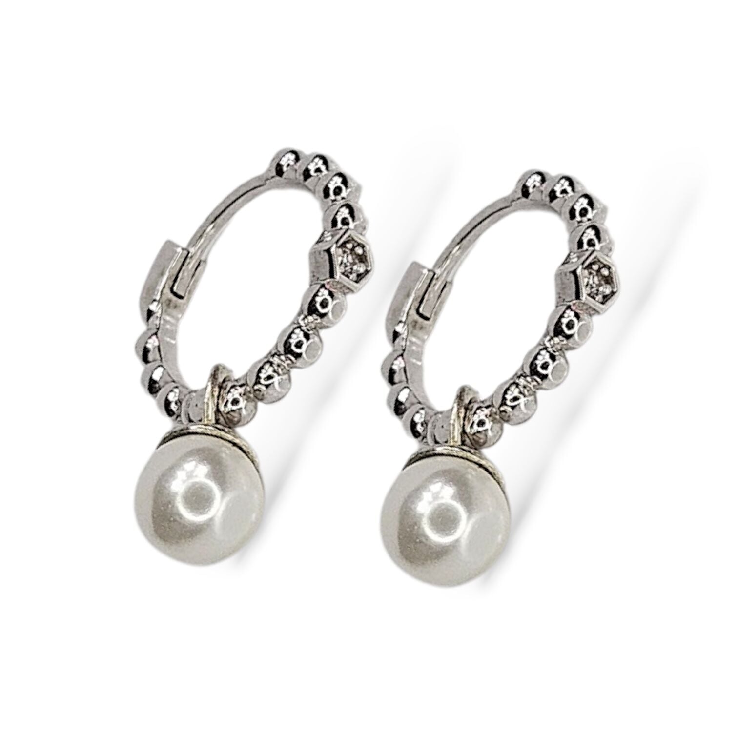 İnci Sallantılı Halka Kadın Gümüş Küpe