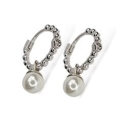 İnci Sallantılı Halka Kadın Gümüş Küpe