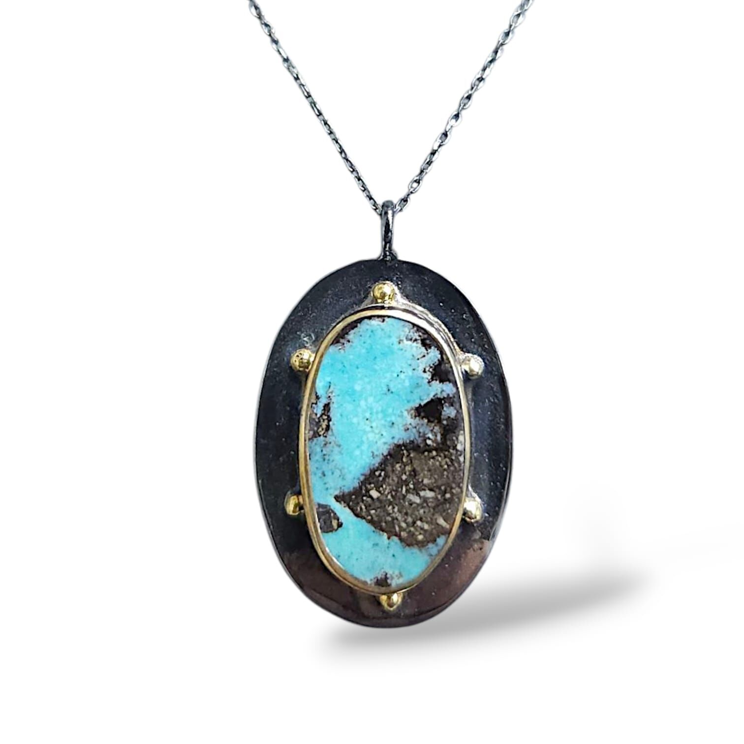 Firuze Doğal Taş Gümüş Kolye