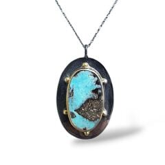 Firuze Doğal Taş Gümüş Kolye