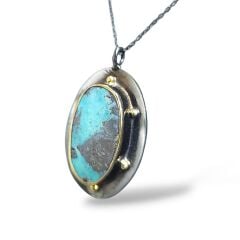 Firuze Doğal Taş Gümüş Kolye