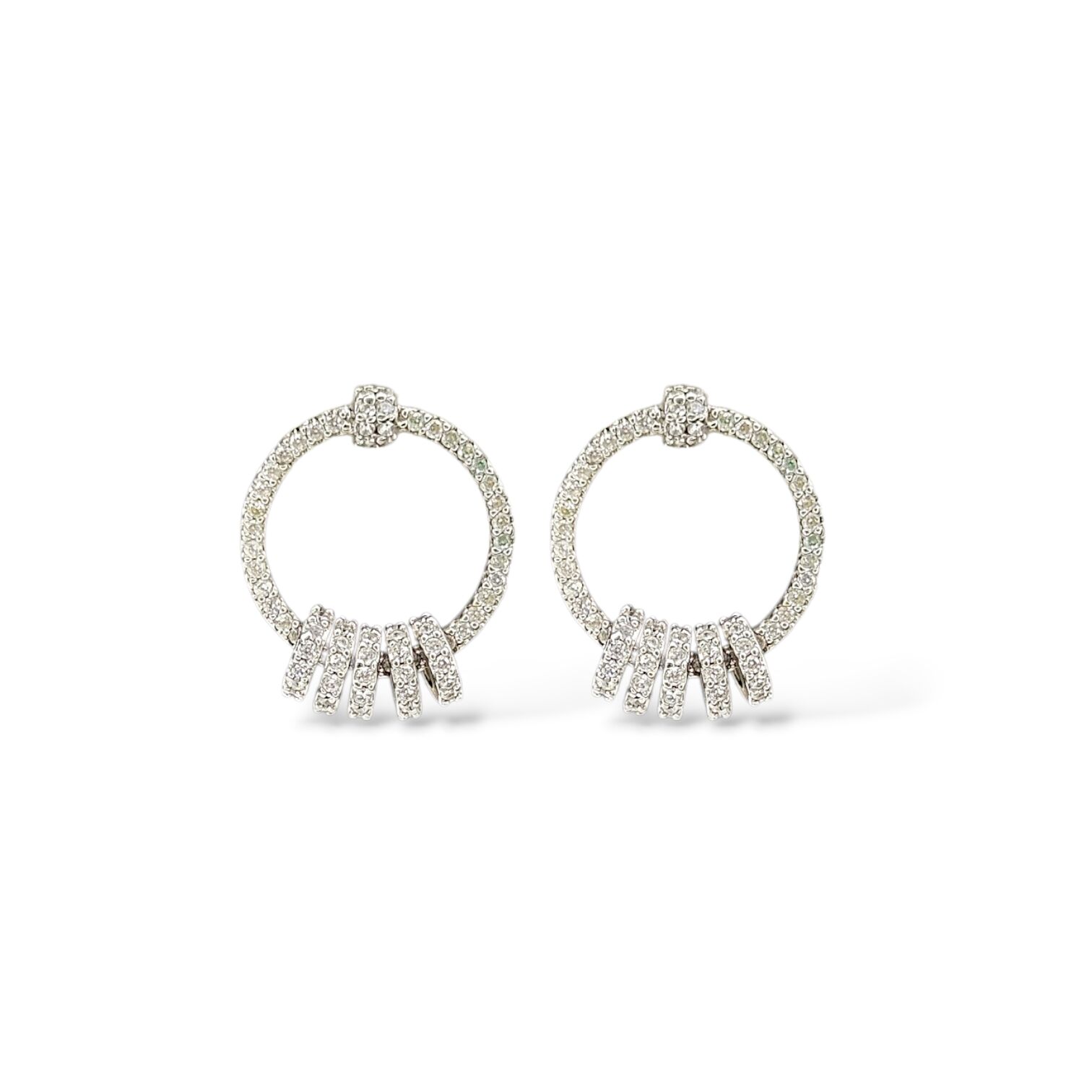 Zirkon Taşlı Kadın Gümüş Halka Küpe