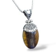 Kaplangözü Doğal Taş Gümüş Kolye