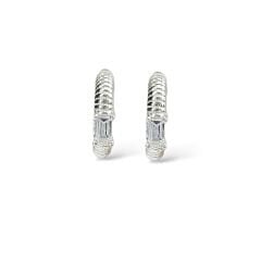 Baget Kesim Kadın Gümüş Halka Küpe