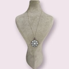 Zirkon Taşlı Daire Form Elmas Model Gümüş Kolye