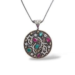 Büyük Boy Daire Form Otantik Kolye