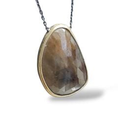 Safir Doğal Taş Gümüş Kolye