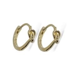 14K Altın Kaplama Düğüm Detay Kadın Gümüş Halka Küpe