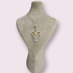 Yakut ve Zümrüt Taşlı Otantik Gümüş Kolye