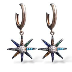 Renkli taşlı Gümüş Küpe