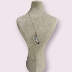 Ametist Taşlı Otantik Gümüş Kolye