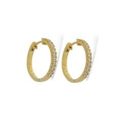 14K Altın Kaplama Zirkon Taşlı Kadın Gümüş Halka Küpe