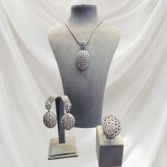 Zirkon Taşlı Otantik Gümüş Set