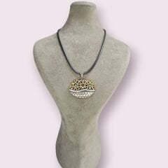 Yakut ve Zümrüt Taşlı Otantik Gümüş Kolye