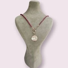 Gerçek Kök Yakut Gemici Klipsli Otantik Kolye Uçlu Kolye