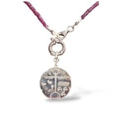 Gerçek Kök Yakut Gemici Klipsli Otantik Kolye Uçlu Kolye