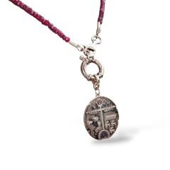 Gerçek Kök Yakut Gemici Klipsli Otantik Kolye Uçlu Kolye