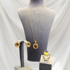 Oval Kesim Zultanit Zirkon Taş Gümüş Set