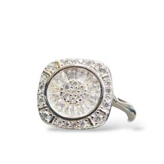 Kare Kesim Zirkon Taşlı Gümüş Set