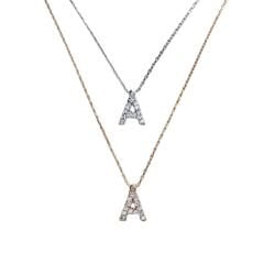 A Harfi Taşlı Kadın Gümüş Kolye