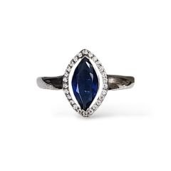 Safir Taşlı Şık Gümüş Set