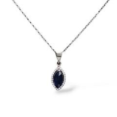 Safir Taşlı Şık Gümüş Set