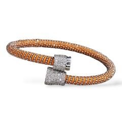 Turuncu Renk Mıknatıslı Pırlanta Montür Zirkon Taş İp Bileklik