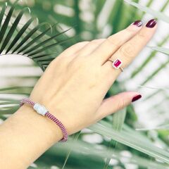 Mıknatıslı Pırlanta Montür Zirkon Taş İp Bileklik