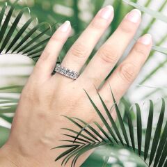 Baget Taşlı Gümüş Yüzük