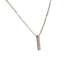 I - İ Harfi Taşlı Rose Kaplama Kadın Gümüş Kolye