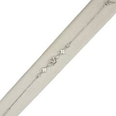 LV Model Sedef ve Zirkon Taşlı Minimal Gümüş Bileklik