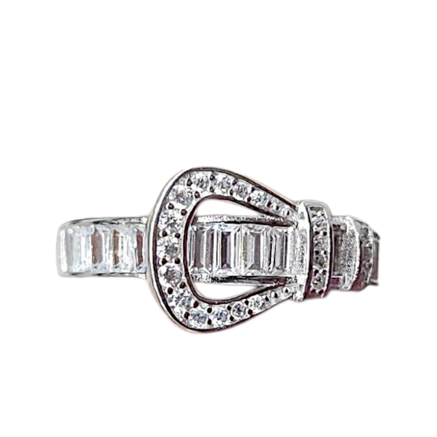 Kemer Formunda Baget Kesim Taş Gümüş yüzük