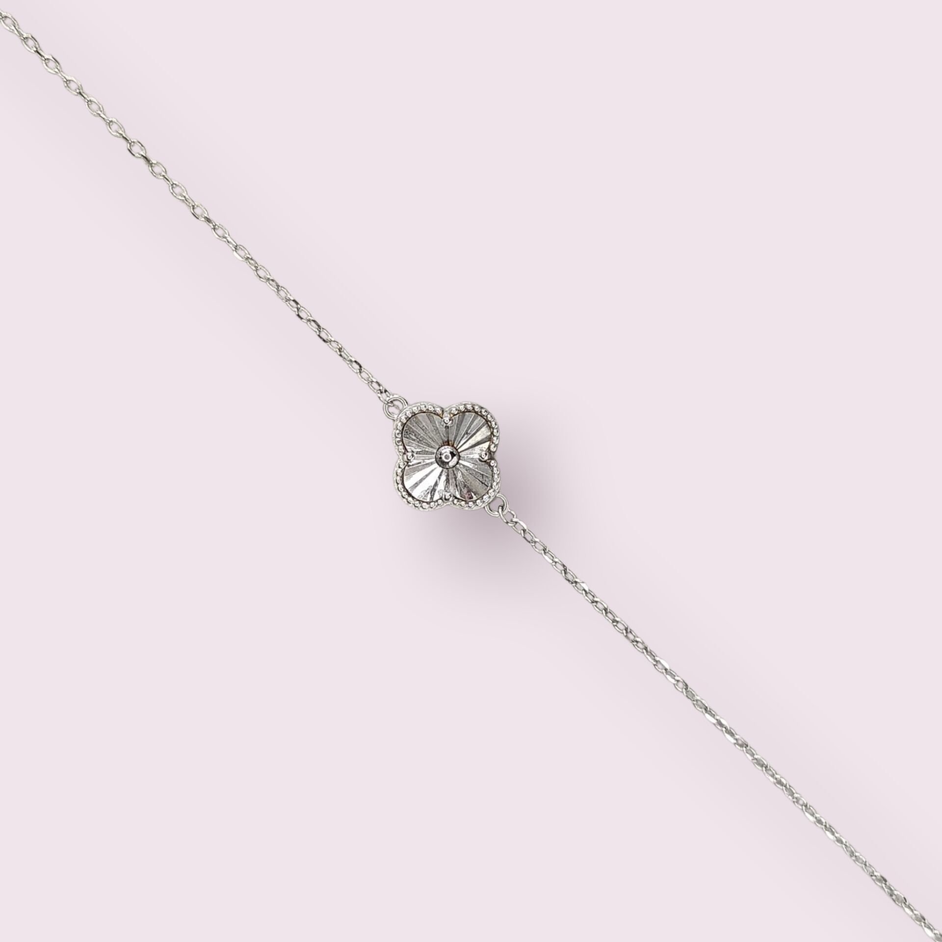 Tekli Yonca Model Minimal Gümüş Bileklik