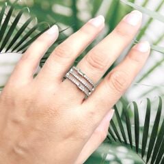 3 Sıra Zirkon Taşlı Gümüş yüzük